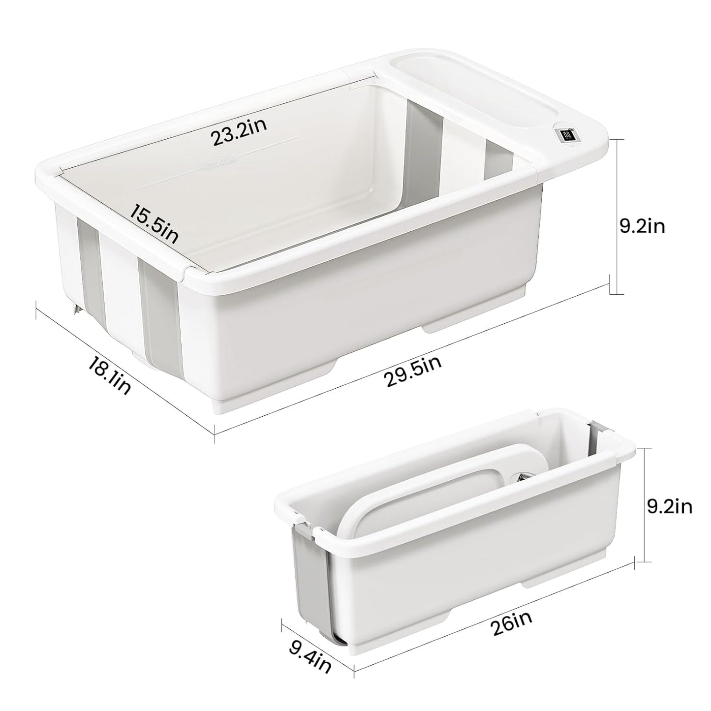 Collapsible Baby Bathtub with Smart Temperature Display
