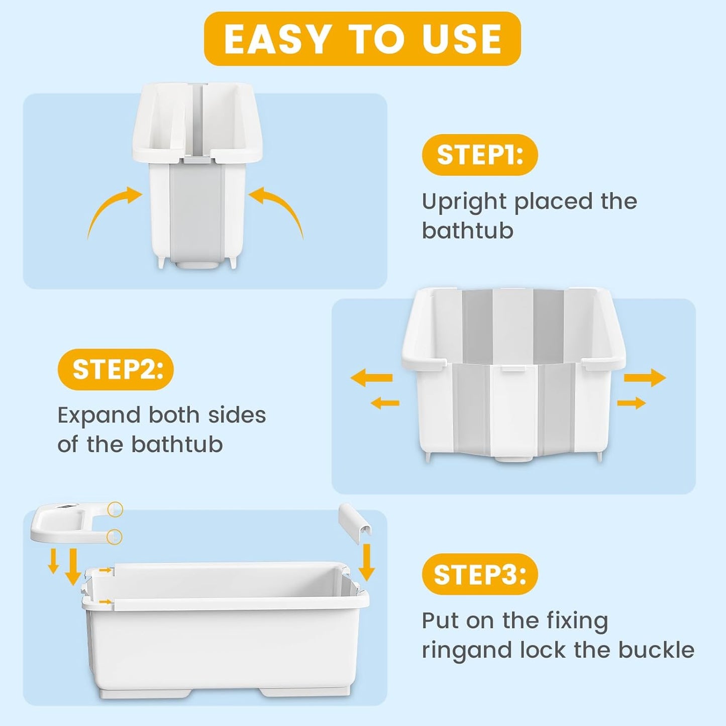 Collapsible Baby Bathtub with Smart Temperature Display