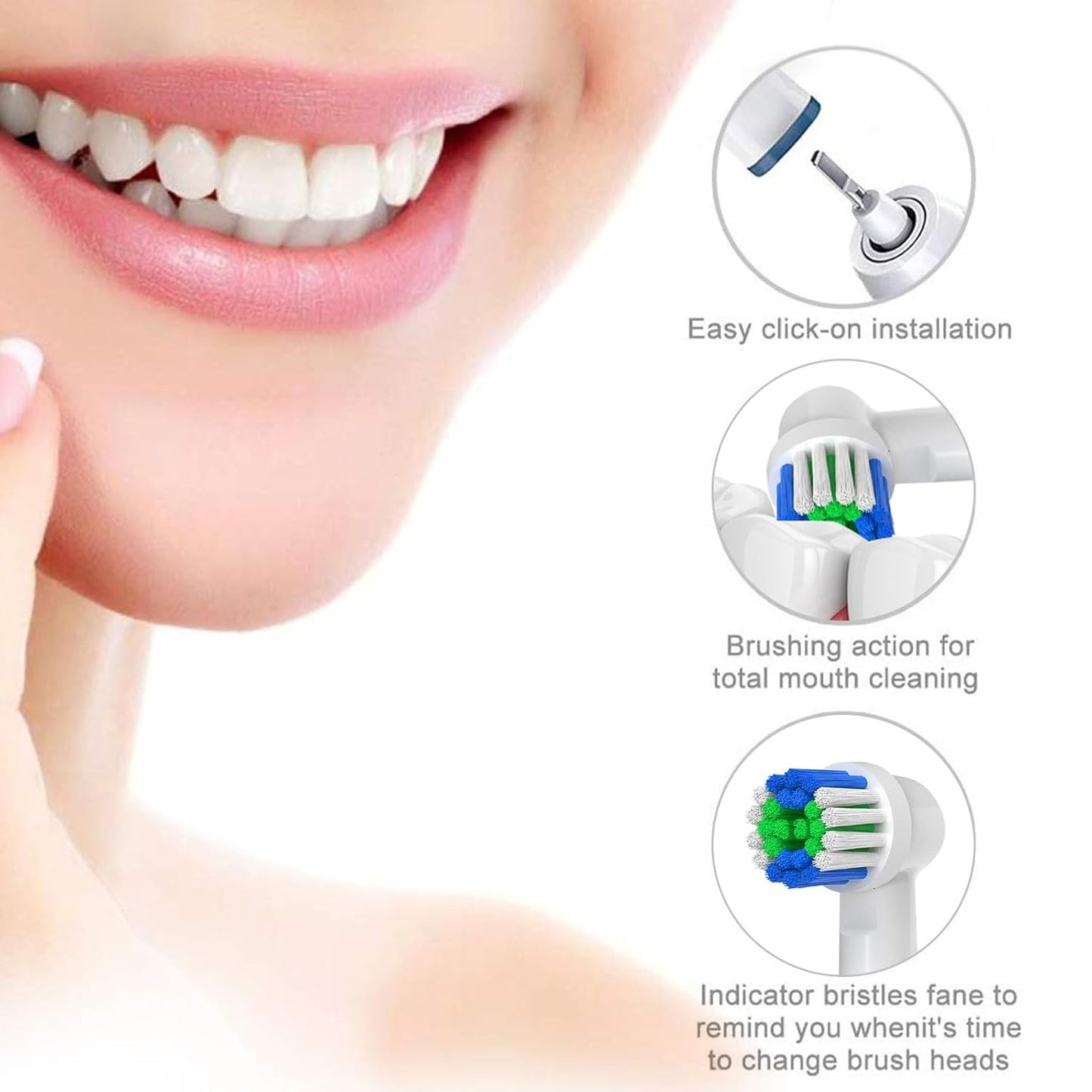 Replacement Toothbrush Heads Compatible with Oral B Braun, 12 Pcs