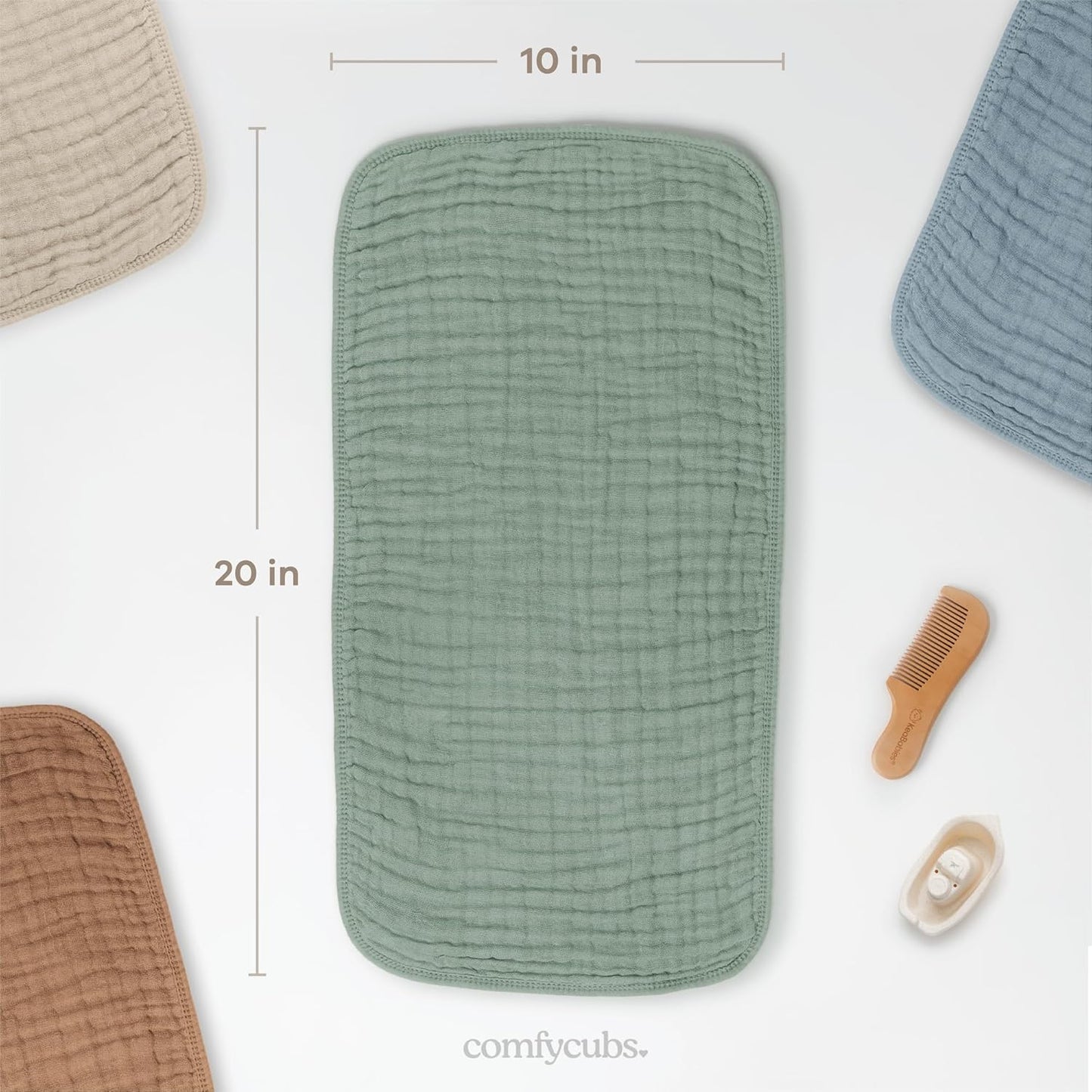 Muslin Burp Cloths 20" x 10"